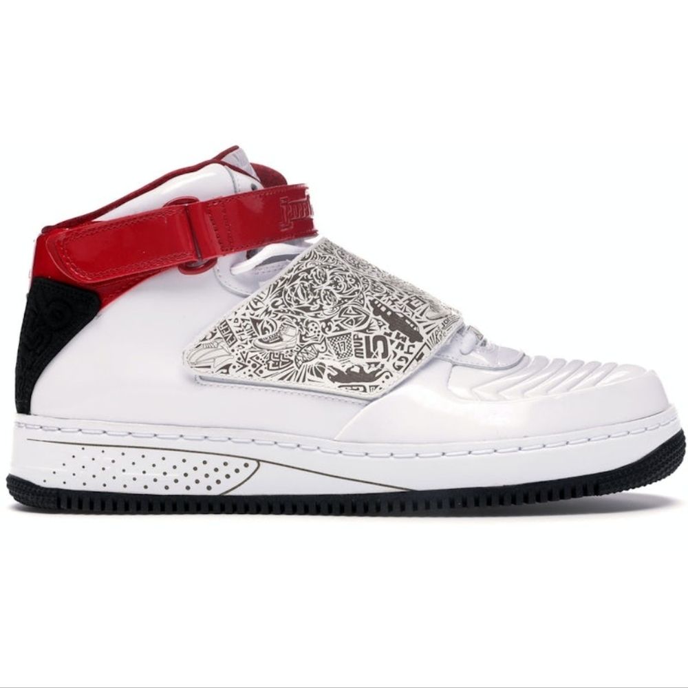 AJF Jordan White and Red Athletic Shoes